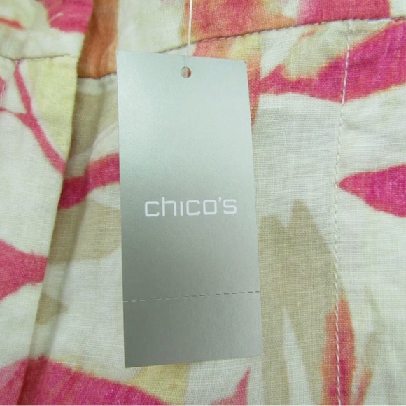 Chico’s Ultimate Fit Wide Leg Pants SZ 2.5 Regular Havana Shores Linen NWT - Picture 6 of 14